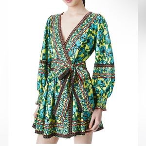 Alice + Olivia Simona Floral Wrap Mini Dress